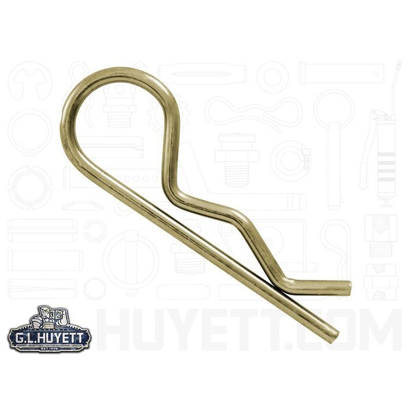 Huyett Bridge Pin, Zinc Yellow Spring Steel, 0.148 in Wire Dia x 3.312 in L x Fits 3/4 in to 1-1/8 in Shaft BPY-209 - main