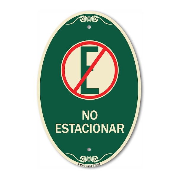 Signmission Spanish Parking Sign No Estacionar No Parkin, 12 In X 18 In Architectural, Heavy Gauge Aluminum A-OV-G-1218-22882 - main