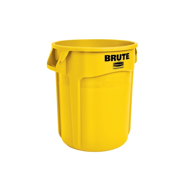 Rubbermaid Commercial Brute(R) 10 gal Round Trash Can, Yellow, None, Plastic, Not Applicable FG261000YEL - main