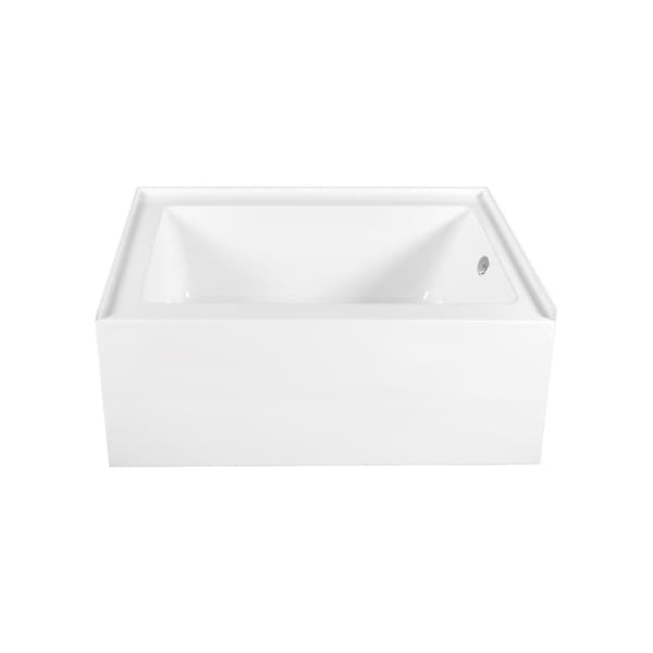 Kingston Brass 60-Inch Acrylic Rectangular 3-Wall Alcove Tub Combo w/ Waste and Overflow Drain, Right Hand Drain CVTAP603222R1 - main