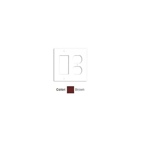 Leviton Combination Wallplate, Standard Size, Gang 2, Brown 80746 - main