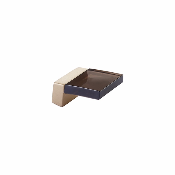 Schaub 5/8in Center to Center Positano Smoke Cabinet Finger Pull Signature Satin Brass Finish 319-SSB-SM - main
