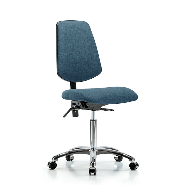 Blue Ridge Ergonomics Fab Med Bench Chair, Bk, Chrm, Cast, Blu, No Arms, 22" to 29" Height, Blue BR-FMBCH-MB-CR-T0-A0-NF-CC-F43 - main