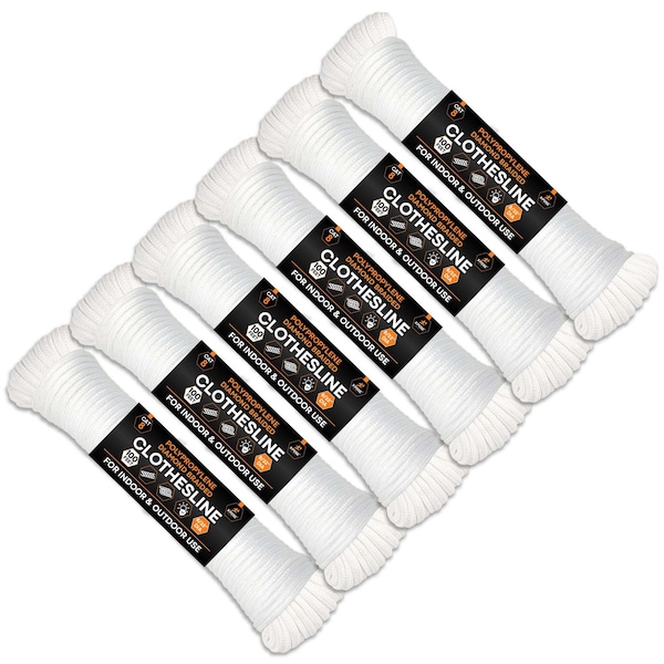 Xpose Safety Braided Cotton Clothesline 8/32inx100ft, 6PK CCL832-100-6-X-S - main