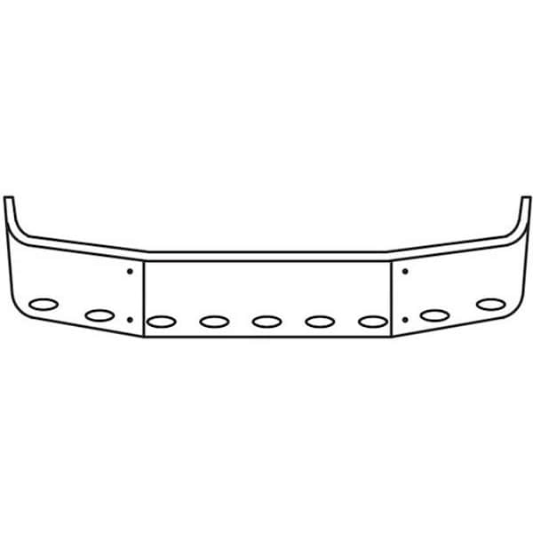 Ilc Replacement For Peterbilt 386 Sba Year 2009 20 In Chrome Wrap Around Bumper Wslotted Light Holes WZ-EE66-E - main