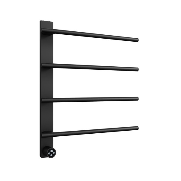 Edendirect 4-Bars Stainless Steel Wall Mounted Electric Towel Warmer Drying Rack Towel Heater in Black ZR-EB04BL2003 - main