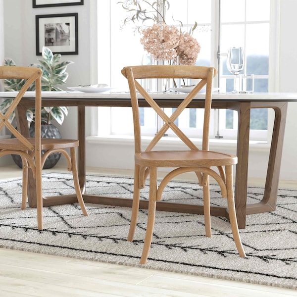 Flash Furniture Advantage Medium With White Grain X-Back Chair X-BACK-MEDWHT - main