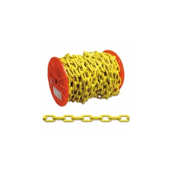 Campbell System 3 Proof Coil Chains, Size 1/4 in, 1,300 lb Limit, Yellow Polycoat, 60PK 193-PD0722127 - main