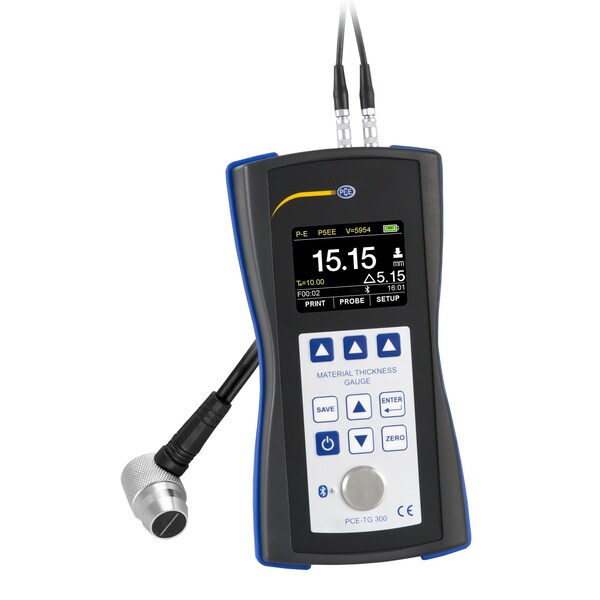 Pce Instruments Material thickness meter, 2-600 mm PE / 2.5-100 mm EE with 5 MHz probe and Bluetooth/USB PCE-TG 300-P5EE - main