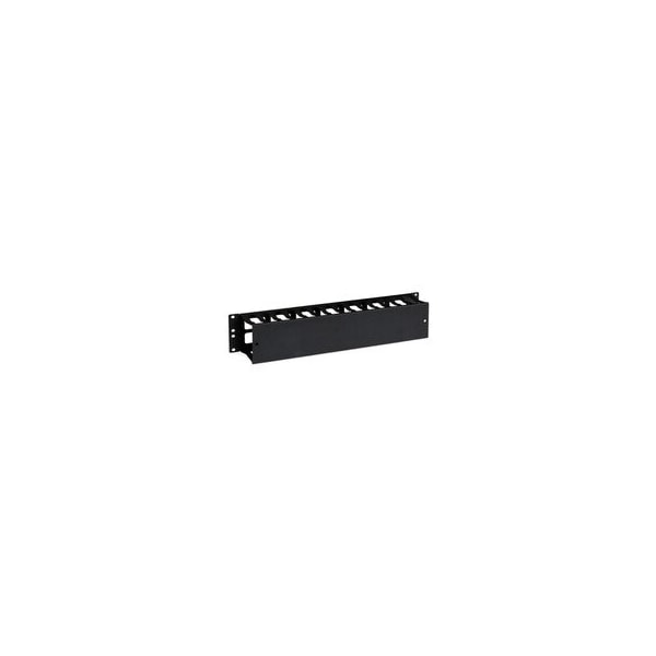 Cable Wholesale 2U Finger Duct Cable Manager, Cold Rolled Steel, Black 61B3-11112 - main