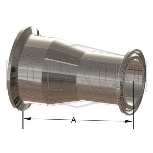 Dixon T3114MP BioPharm Line High Purity Bradford Concentric Reducer, 1 x 3/4 in Nominal, Clamp End Style T3114MP100075PL - main