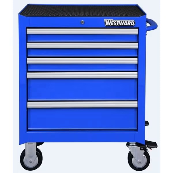 Westward WESTWARD Rolling Tool Cabinet, 5-Drawers, Powder Coated Blue, 27" W x 18" D x 33" H 32H896 - main