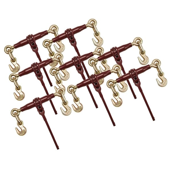 Mytee Products 3/8 in - 1/2 in Pro Heavy Duty Ratchet Load Chain Binder with with Grab Hooks, 8PK CBRS38-PROx8 - main