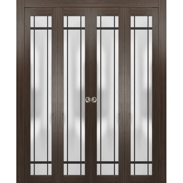 Sartodoors Sliding Closet Double Bi-fold Doors Planum 2112 Solid Core Modern Interior PLANUM2112DBF-CA-96 x 80 (4* 24x80) - main