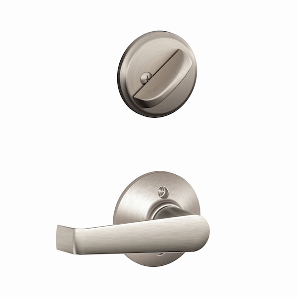 Schlage Residential Elan Lever Interior Active Trim with 12326 Latch and 10269 Strikes Satin Nickel Finish F59ELA619 - main