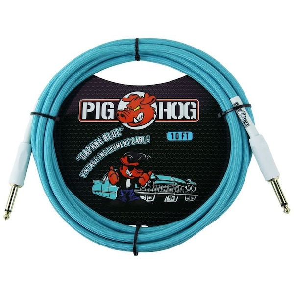 Pig Hog ''Daphne Blue'' Woven Jacket Tour Grade Instrument Cable, 20-foot PCH20DB - main