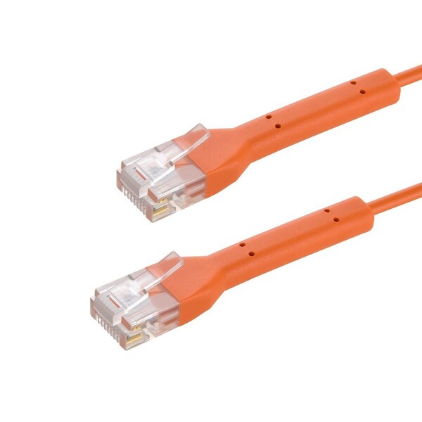 Monoprice Cat6A Ethernet Patch Cable - Bendable UTP 30AWG 0.5ft Orange 49095 - main