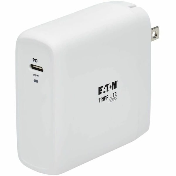 Eaton Tripp Lite Series Compact 1-Port USB-C Wall Charger - GaN Technology, 100W PD3.0 Charging, White U280-W01-100C1G - main