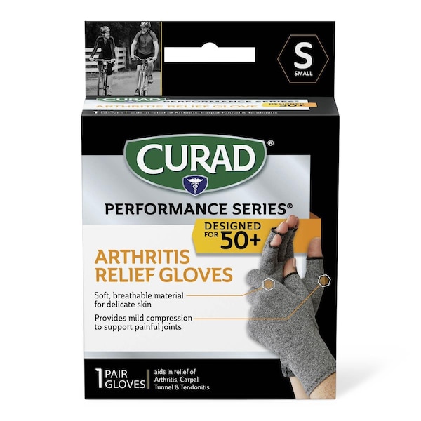 Medline CURAD Performance Series 50+ Arthritis Support Gloves, Size S, 4PK CURSR19400SD - main