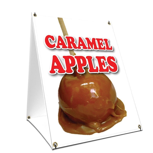Signmission Caramel Apples, 36 Inch x 24 Inch A-frame Yard Sign, Plastic Sign SBC-2436-Caramel Apples - main