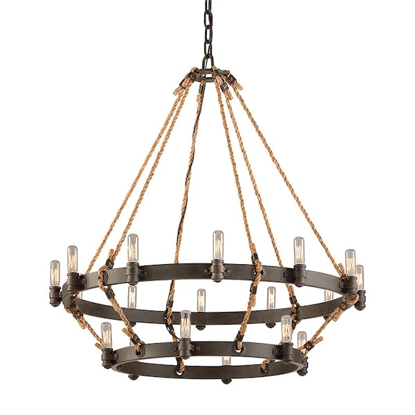 Troy Lighting Pike Place 18 Light Chandelier 32 In. Heritage Bronze F3128-HBZ - main