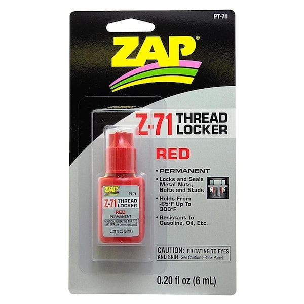 Zap Glue 0.2 oz Red Thread Locker Bottle PAAPT-71 - main