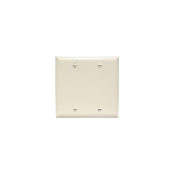 Pass & Seymour Blank Wallplate, 4.68 in L, 4-3/4 in W, 0.07 in Thick, 2 -Gang, Nylon, Light Almond TP23LACC12 - main