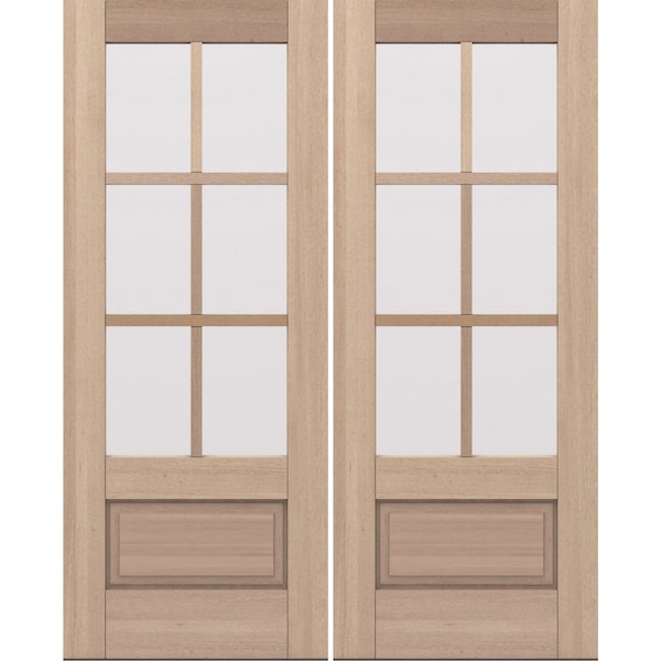 Doornmore G7506, 66.5" x 82" ( 2x32" Door) Left Hand, Mahogany SDL 6 Lite, 3/4 Lite Exterior Door G7506-SW-3280_2_LI - main