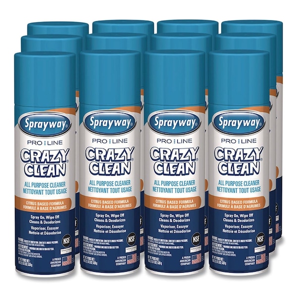 Sprayway Orange Citrus Crazy Clean, Orange Scent, 19 oz Aerosol Spray, PK12 SW985 - main