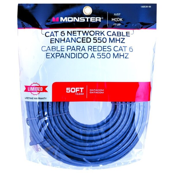 Monster Cable Just Hook It Up 50 ft. L Category 6 Networking Cable 140538-00 - main
