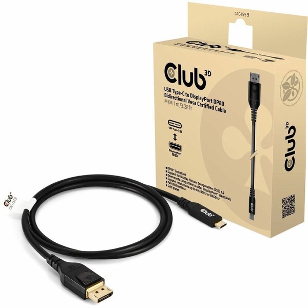 Club 3D DP80 DISPLAYPORT TO C 1M/3.28FT CABLE CAC-1559 - main