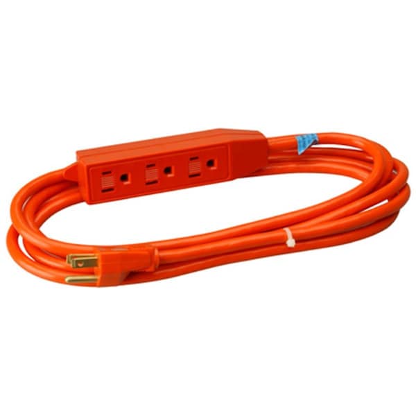 Dendesigns 04006ME 9 ft. Orange 3 Outlet Appliance Cord Power Center DE798977 - main