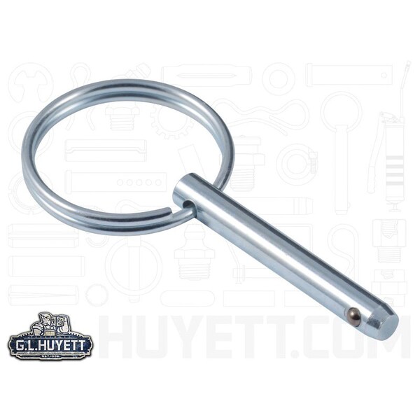 Huyett Detent Pin, Zinc Plated Medium Carbon Steel, 0.188 in Dia x 1.000 in Effective L x 0.194 in Hole Dia DTP-0187-1000 - main