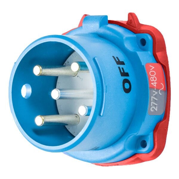 Meltric DS20 INLET POLY BLUE SIZE 2 TYPE 3R 3P+N+G 20 A 277/480 VAC 60 Hz NO AUX 33-18047 - main