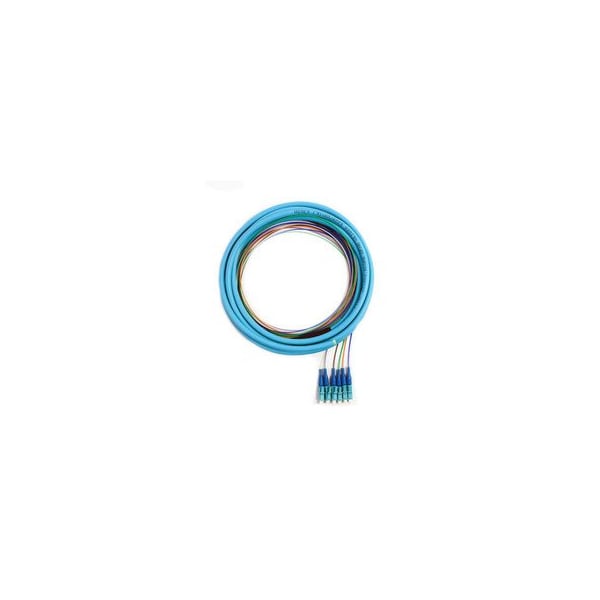 Cable Wholesale 6-Strand LC/PC Distribution Pigtail, Multimode 50um OM3, Color Coded 900um Breakout, 3 meters 15F2-42006 - main