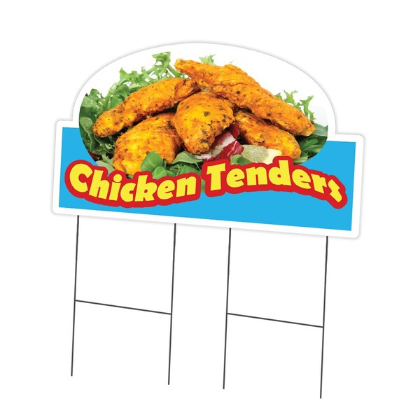 Signmission Chicken Tenders Yard Sign & Stake outdoor plastic coroplast window, C-DC-2436-Chicken Tenders C-DC-2436-Chicken Tenders - main
