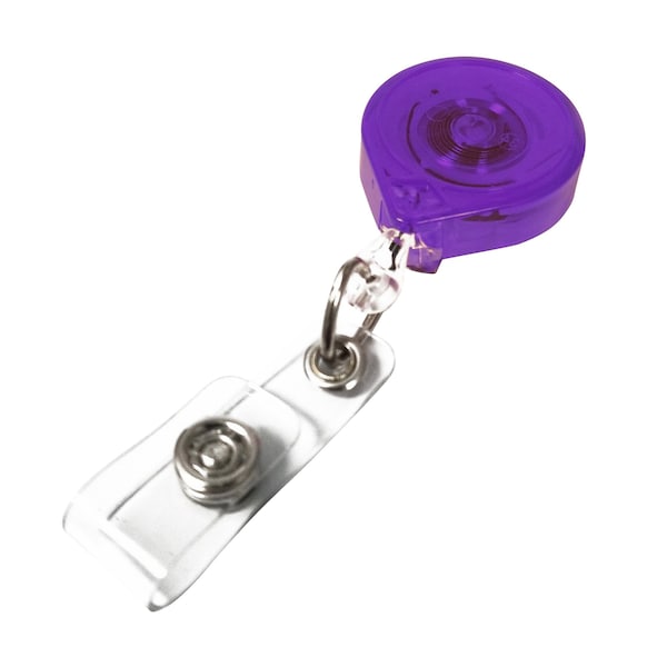 Key-Bak Round MINI-BAK, Transluscent Purple, Swivel Clip , ID Badge Strap, 25PK 0217-016-25 - main