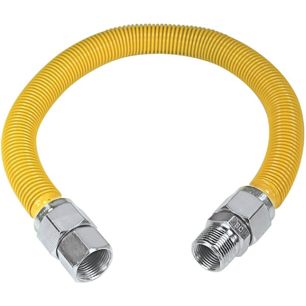 Dormont 1'' OD x 36'' Coated Stainless Steel Gas Connector 3/4'' FIP x 3/4'' MIP, Tapped 1/2'' FIP 40C-4142-36 - main
