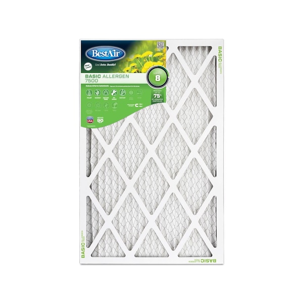 Bestair 20 in. W X 30 in. H X 1 in. D 8 MERV Pleated Air Filter 1 pk B1-2030-8-12 - main