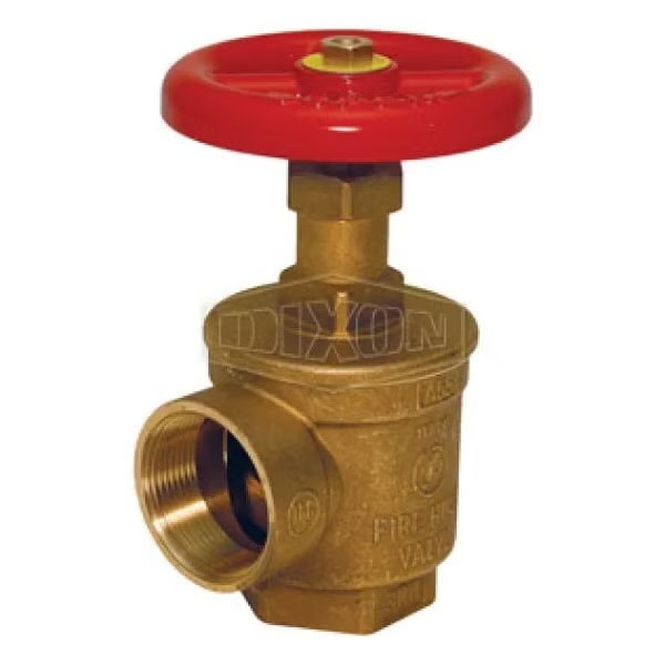 Dixon Global Angle Hose Valve with Red Steel Hand wheel, 1-1/2 x 1-1/2 in Nominal, FNPT x FNPT End Style, AVF151 - main