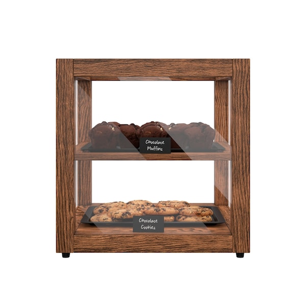 Koolmore 15 In. Artisan Wooden Bakery Display Square Case 1 Cu ft, Dark color KM-BDW-15D - main