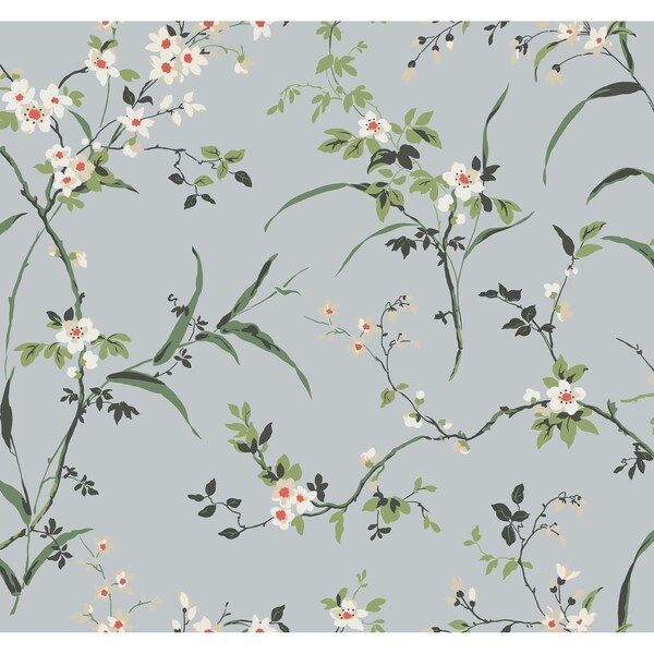 York Wallcoverings Blossom Branches Light Grey Wallpaper BL1743 - main