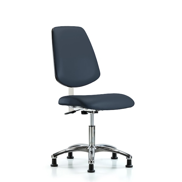 Blue Ridge Ergonomics Clean Room Chair Vin Desk Chair, Med, Bk, Gld, Nav, CL100, No Arms, 18" to 23" Height, Vinyl BR-NCR-VDHCH-MB-CR-T0-A0-RG-8582 - main