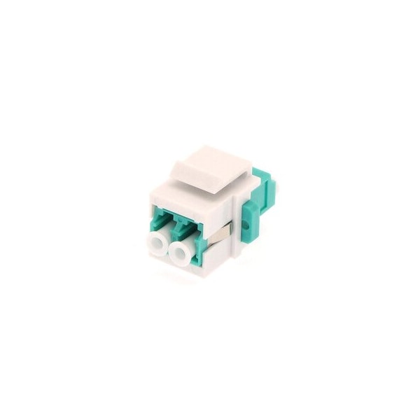 Cable Wholesale LC/UPC Keystone Coupler, Multimode, OM3, Duplex, Aqua Body 30LC-LC200 - main