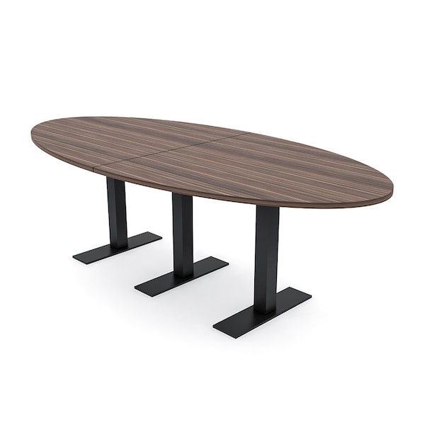 Skutchi Designs 8ft Oval Conference Table With Power | Harmony Series | 6 Person Meeting Room Table HAR-OVL-48X96-T.BK-H3041-NA - main