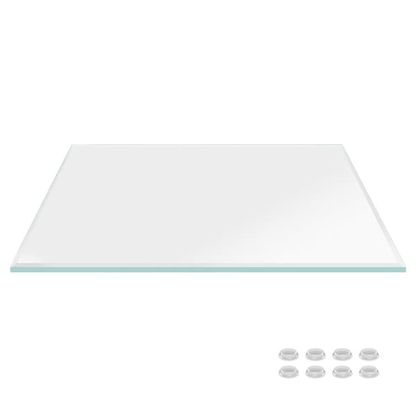 Fab Glass And Mirror 36 x 60in Rectangle Clear Low Iron Glass Tabletop 1/2in Thick Beveled Edge Polish Tempere LI-36x60REC12THBE - main