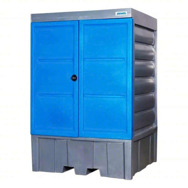 Denios Corrosives Safety Storage Cabinet, 66 gal, 0 Shelves, Polyethylene, 61 in W x 92 in H x 61 1/2 in D K22-0550 - main