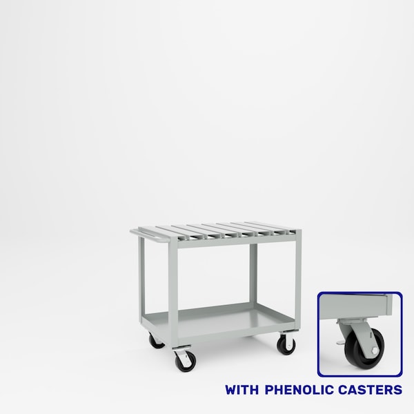Pucel Slat Top Cart, 24 in W x 33 in H x 36 in D, Gray S-36-DT-2-P - main