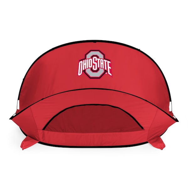 Picnic Time Family Of Brands NCAA Ohio State Buckeyes Manta Portable Beach Tent - Pop Up Tent - Beach Sun Shelter Pop Up, Red 113-00-100-444-0 - main
