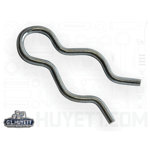 Huyett Hair Pin, Zinc Plated Spring Steel, 0.087 in Wire Dia x 1.500 in Length BPXZ-2308 - main